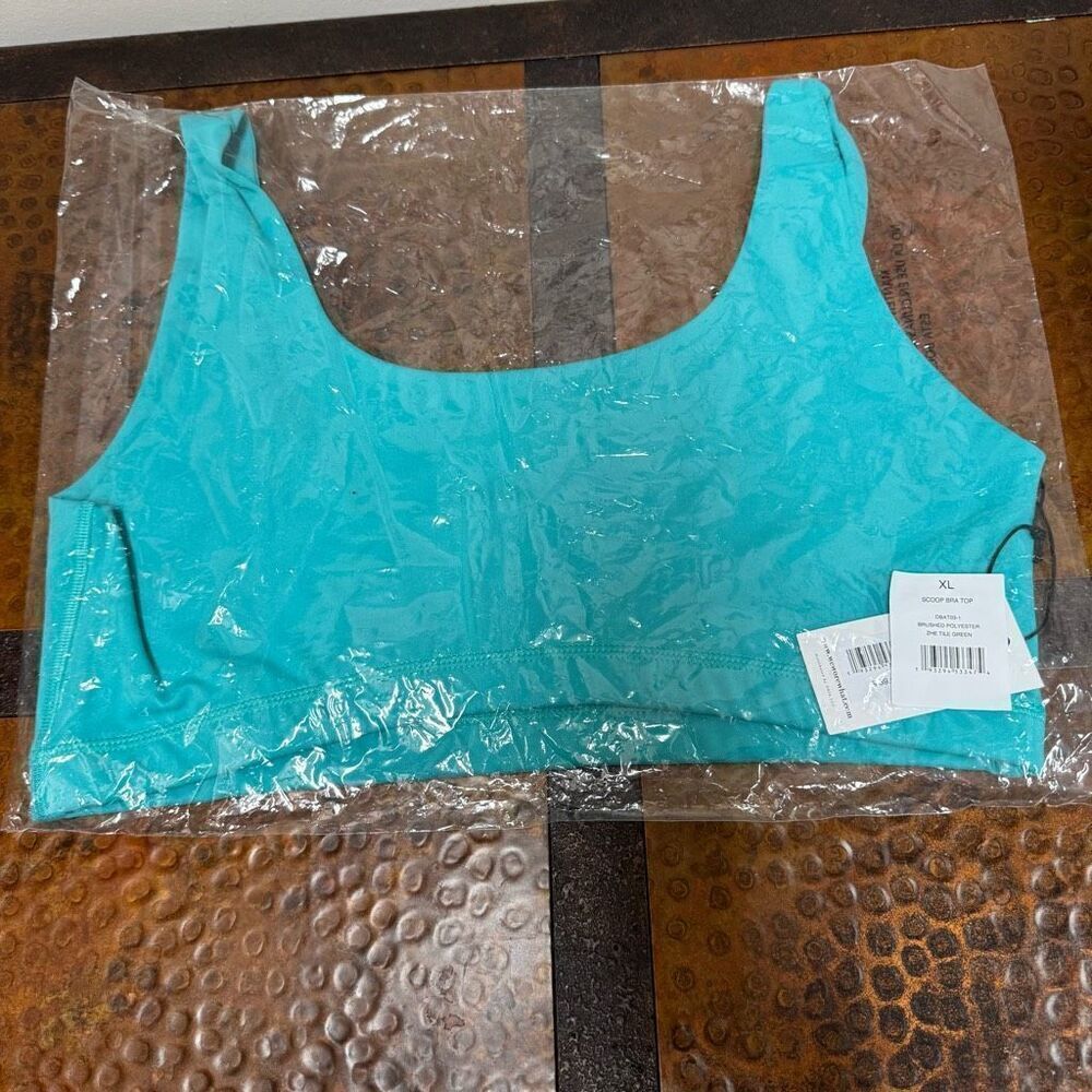 NWT (XL) WeWoreWhat Scoop Sports Bra Top - Teal/Turquoise Stretchy Fit
